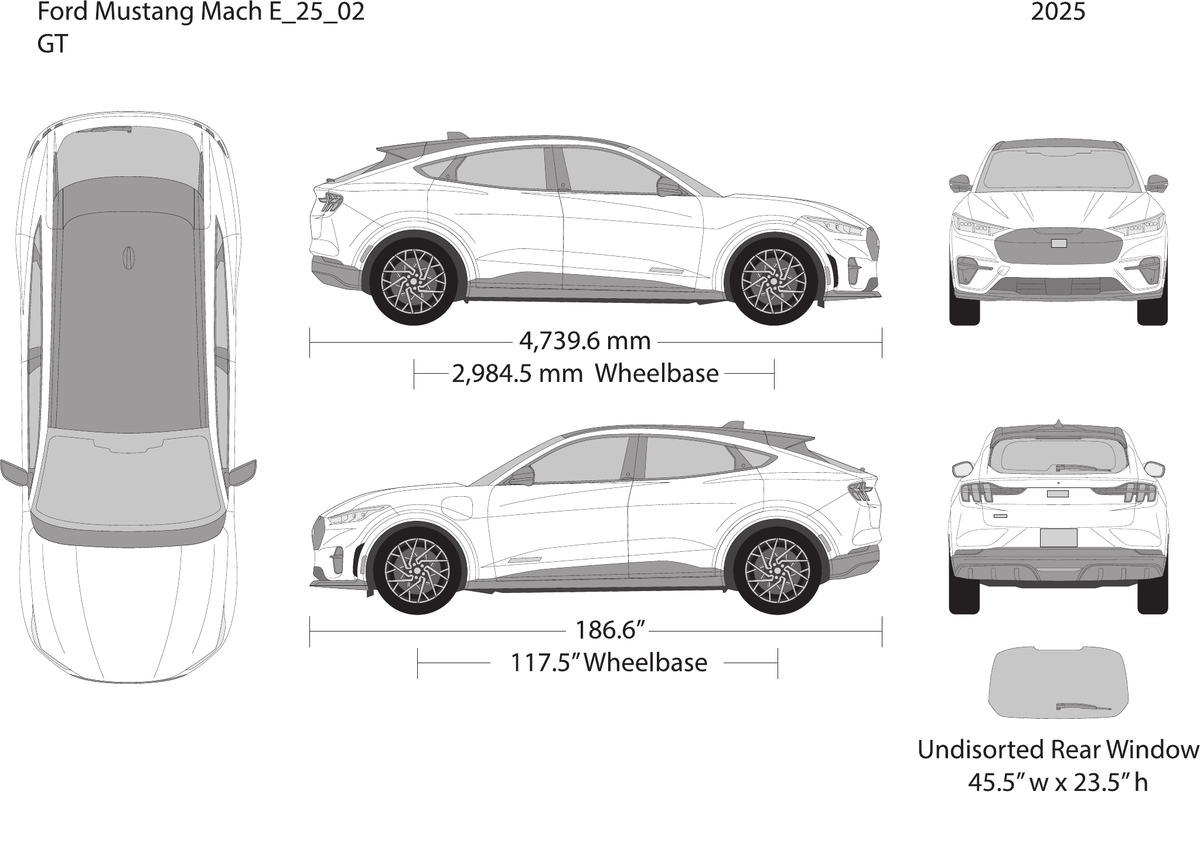 2025 Ford Mustang Mach E vector wrap template V02, Design-Ready PDF - GravBase