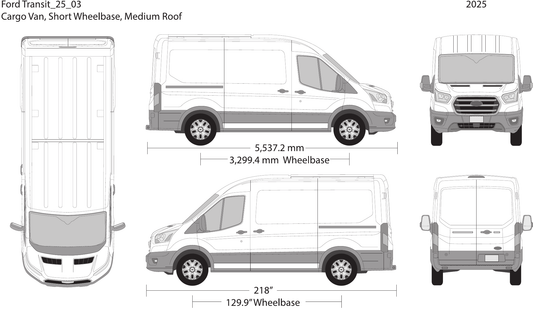 2025 Ford Transit Sliding Doors vector wrap template V03, Design-Ready PDF - GravBase