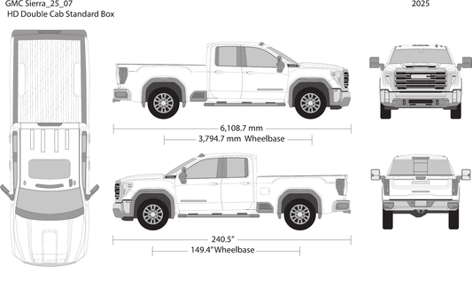 2025 GMC Sierra 2500-3500 HD vector wrap template V07, Design-Ready PDF - GravBase