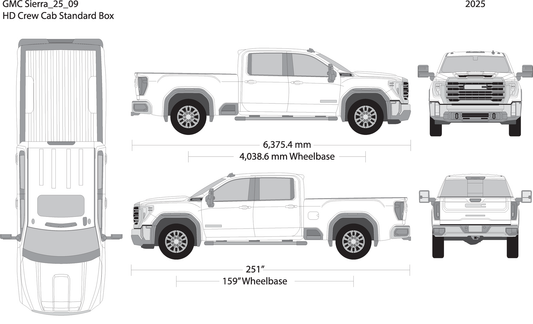 2025 Gmc Sierra 2500 3500 Hd V09 Vehicle Wrap Template