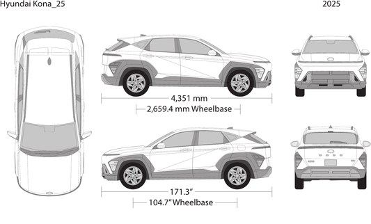 2025 Hyundai Kona vector wrap template, Design-Ready PDF - GravBase
