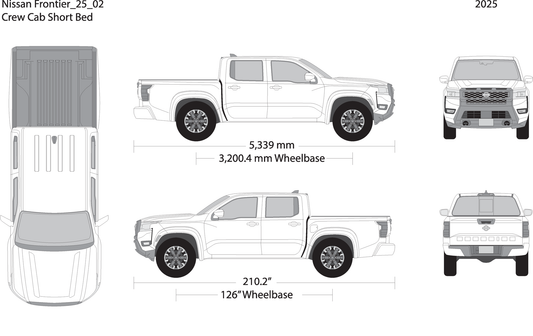 2025 Nissan Frontier Front V02 Vehicle Wrap Template