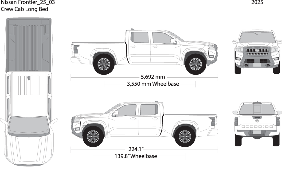 2025 Nissan Frontier Front V03 Vehicle Wrap Template