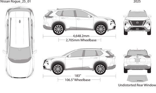 2025 Nissan Rogue vector wrap template, Design-Ready PDF - GravBase