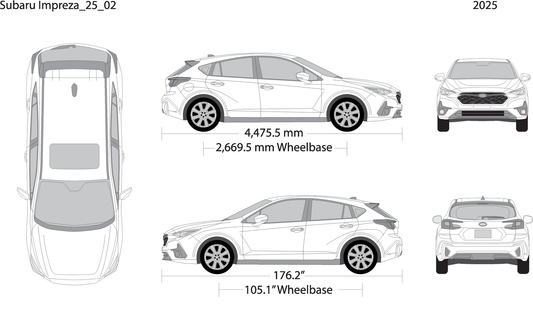 2025 Subaru Impreza V02 Vehicle Wrap Template