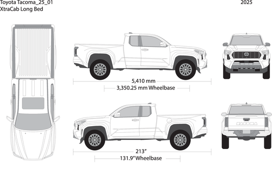 2025 Toyota Tacoma V01 Vehicle Wrap Template