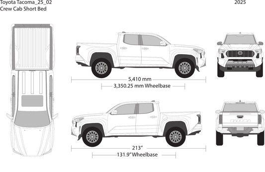 2025 Toyota Tacoma vector wrap template V02, Design-Ready PDF - GravBase
