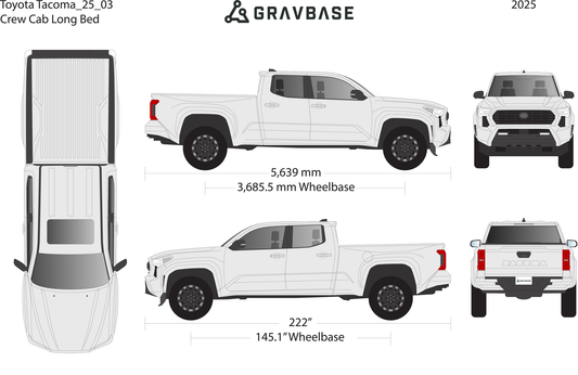 2025 Toyota Tacoma vector wrap template V03, Premium Full Color - GravBase