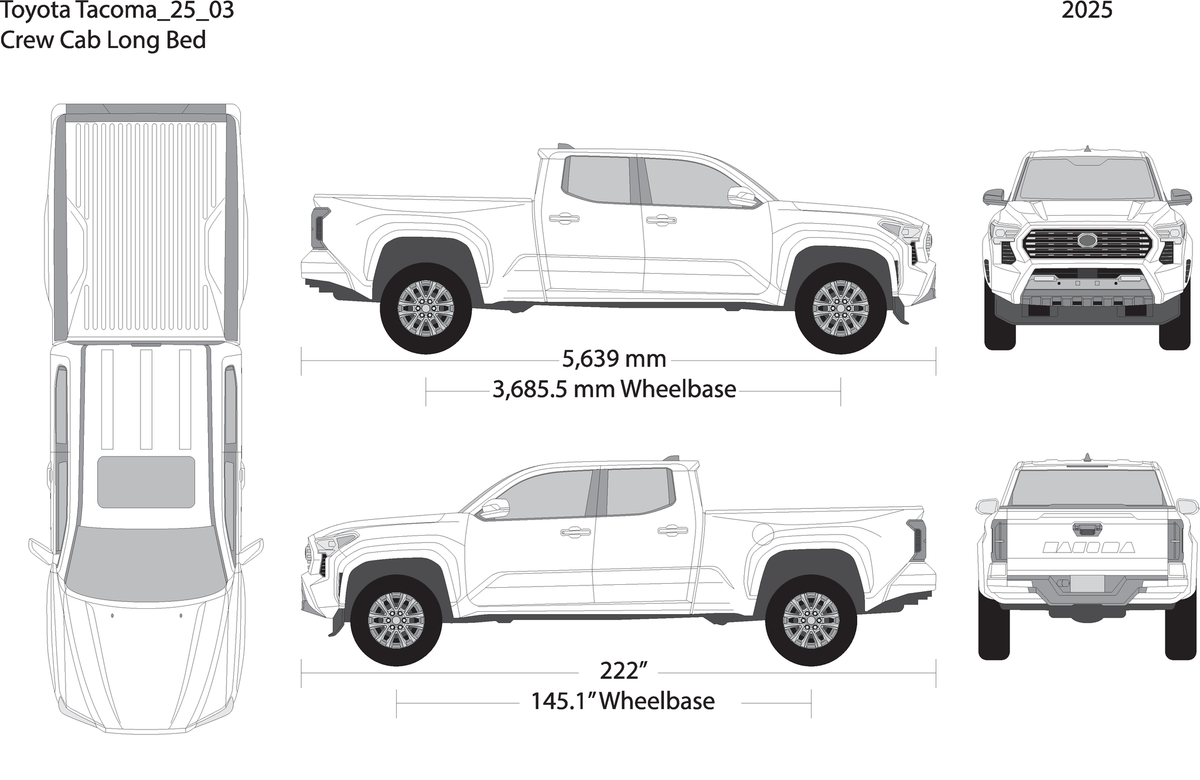 2025 Toyota Tacoma V03 Vehicle Wrap Template