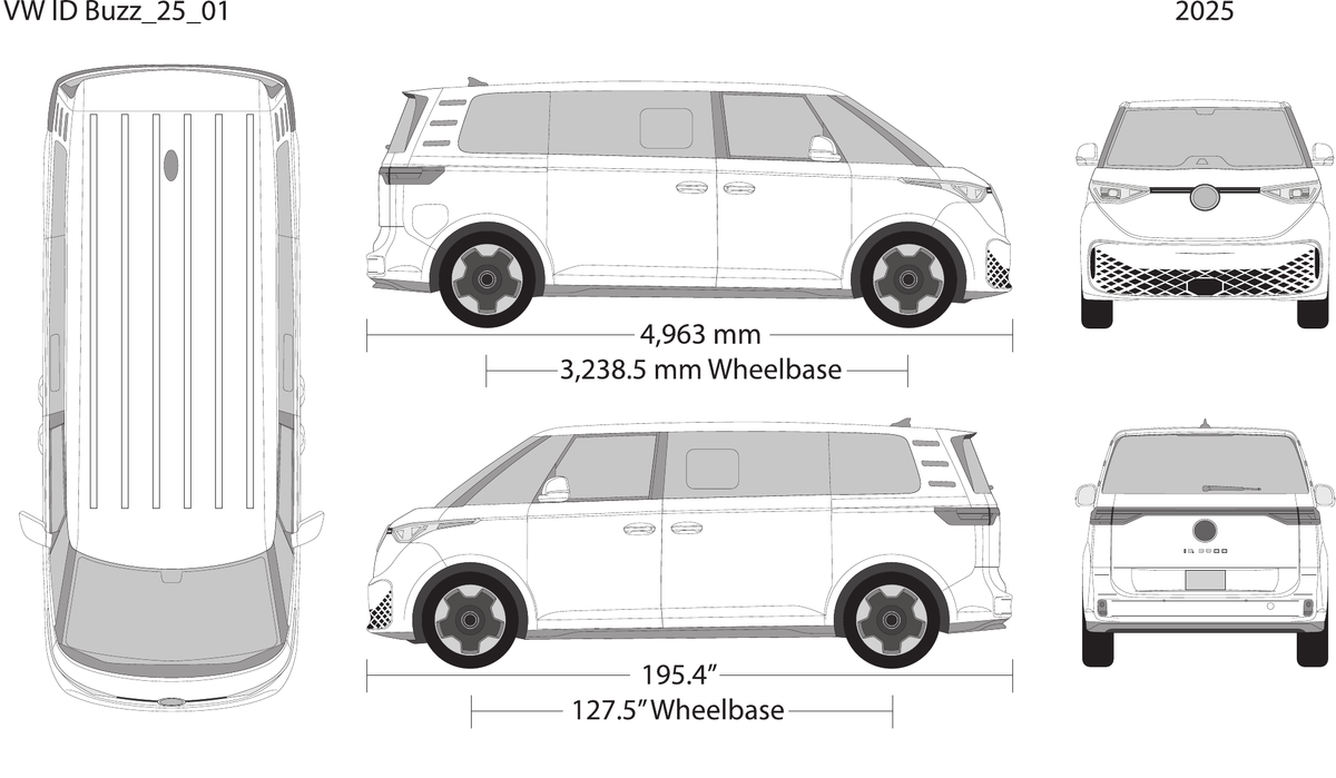 2025 Volkswagen ID Buzz vector wrap template, Design-Ready PDF - GravBase