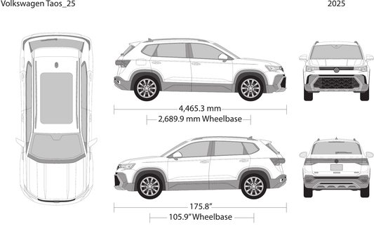 2025 Volkswagen Taos vector wrap template, Design-Ready PDF - GravBase