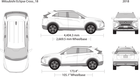 Mitsubishi Eclipse Cross vector wrap template V18, Design-Ready PDF - GravBase