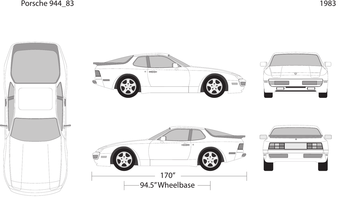 1983 Porsche 944 Vector Wrap Template - GravBase