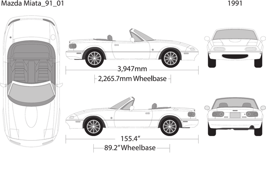 1991 Mazda Miata vector wrap template, Design-Ready PDF - GravBase