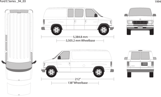 1994 Ford E Series vector wrap template V03, Design-Ready PDF - GravBase