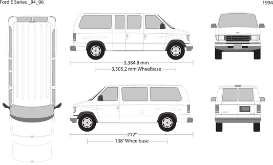 1994 Ford E Series vector wrap template V06, Design-Ready PDF - GravBase