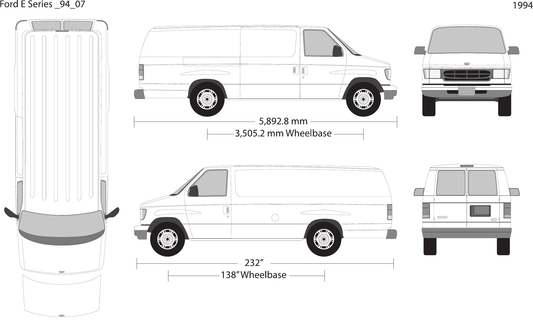 1994 Ford E Series Vector Wrap Template - GravBase