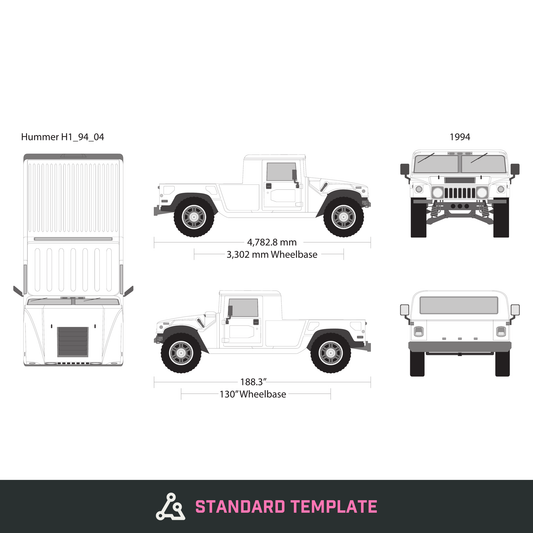 1994 Hummer H1 vector wrap template V04, Design-Ready PDF - GravBase