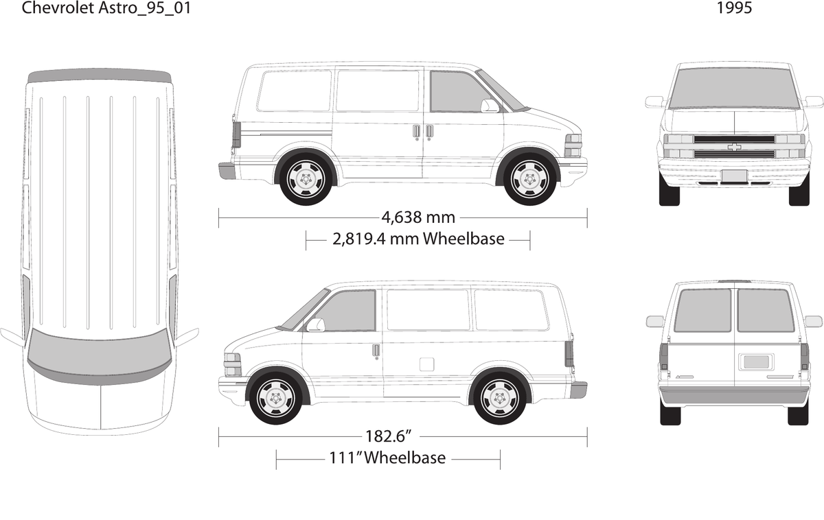 1995 Chevy Astro Vector Wrap Template - GravBase