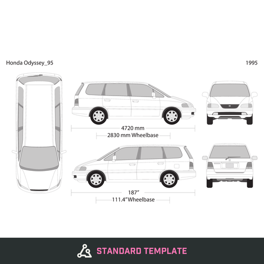 1995 Honda Odyssey vector wrap template, Design-Ready PDF - GravBase
