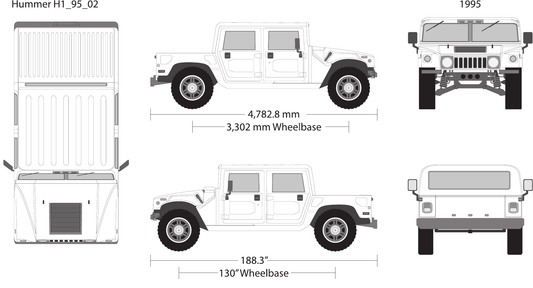 1995 Hummer H1 Vector Wrap Template - GravBase
