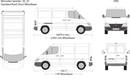 1995 Mercedes Sprinter Vector Wrap Template - GravBase