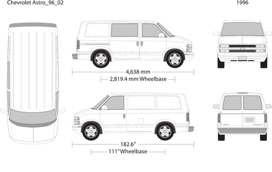 1996 Chevy Astro Vector Wrap Template - GravBase