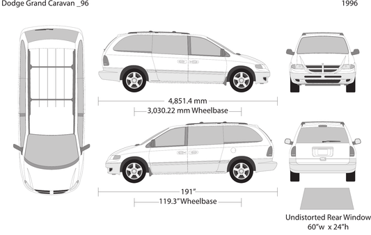 1996 Dodge Grand Caravan Vector Wrap Template - GravBase