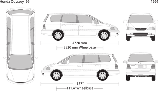 1996 Honda Odyssey Vector Wrap Template - GravBase
