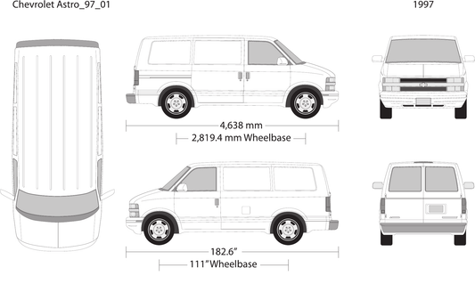 1997 Chevy Astro Vector Wrap Template - GravBase