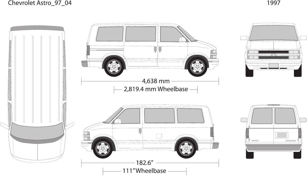1997 Chevy Astro Vector Wrap Template - GravBase