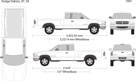 1997 Dodge Dakota Vector Wrap Template - GravBase