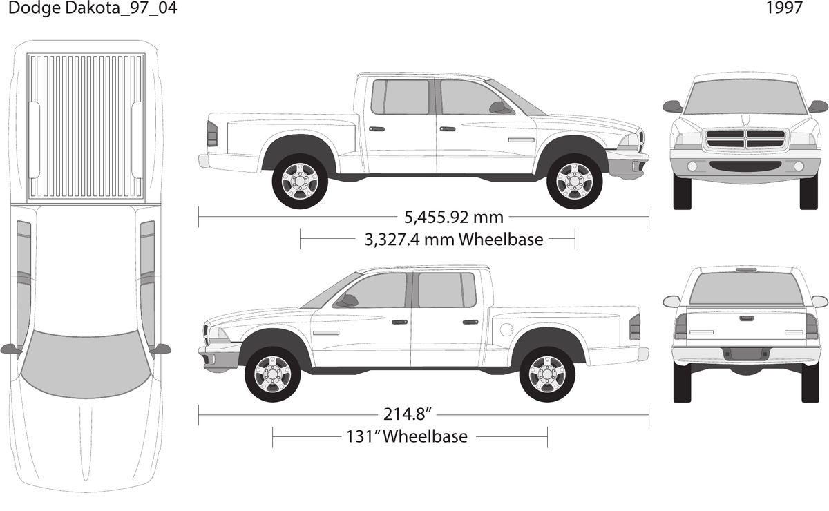 1997 Dodge Dakota vector wrap template V04, Design-Ready PDF - GravBase