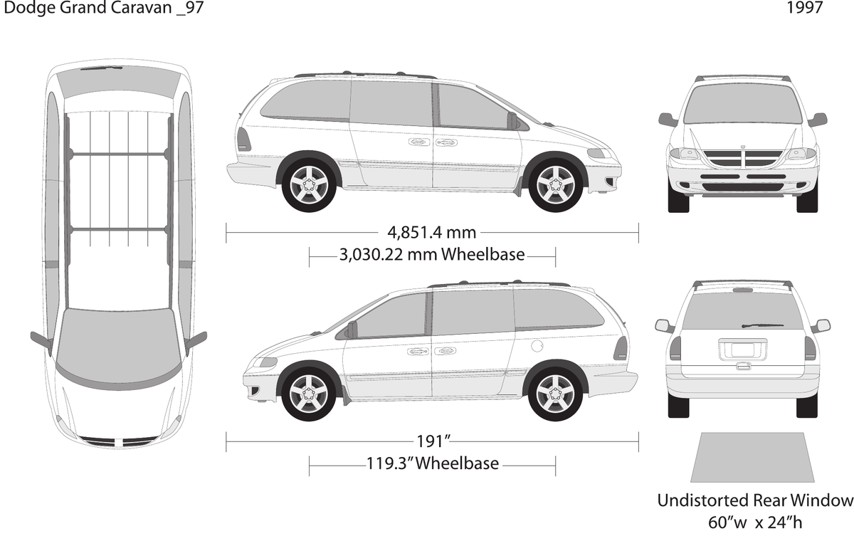 1997 Dodge Grand Caravan Vector Wrap Template - GravBase