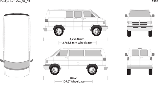 1997 Dodge Ram Van Vector Wrap Template - GravBase