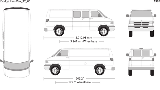 1997 Dodge Ram Van Vector Wrap Template - GravBase