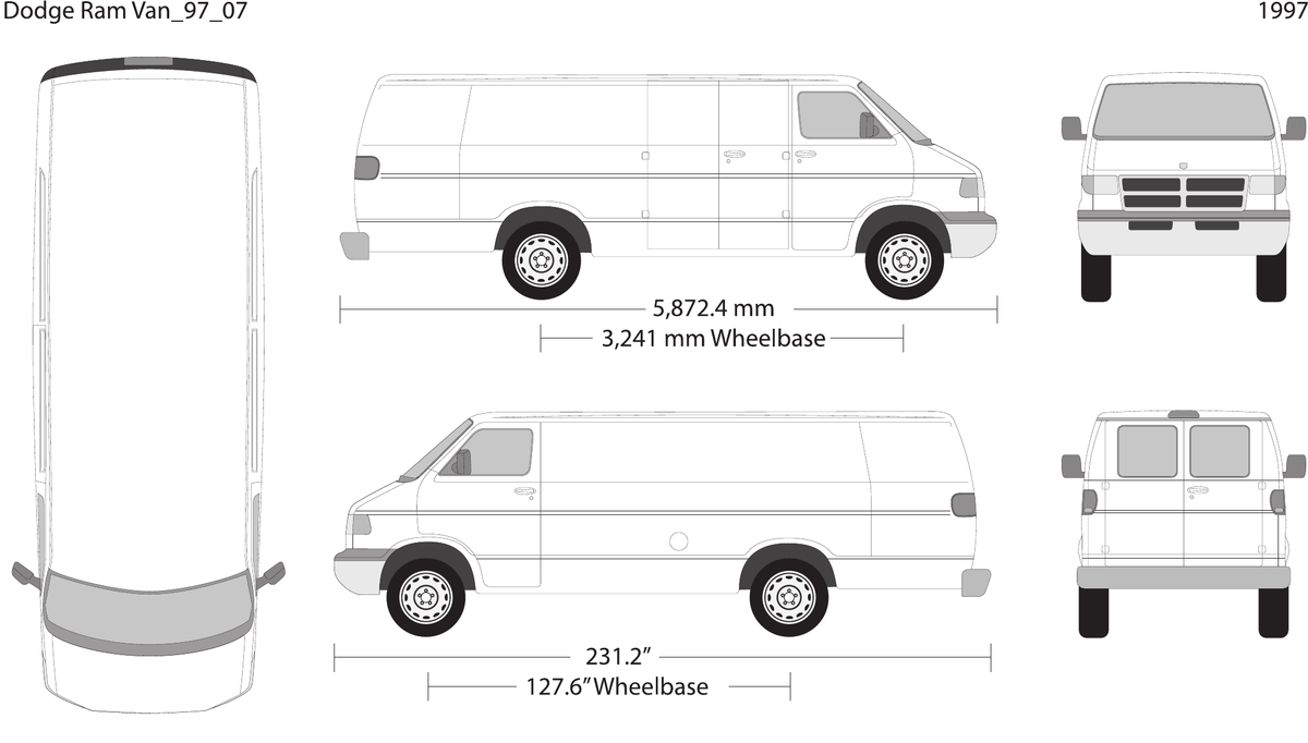 1997 Dodge Ram Van Vector Wrap Template - GravBase
