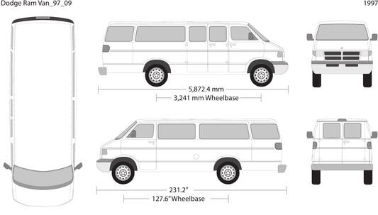 1997 Dodge Ram Van Vector Wrap Template - GravBase