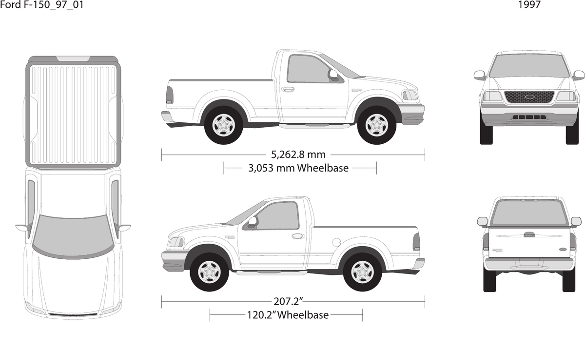 1997 Ford F-150 Vector Wrap Template - GravBase