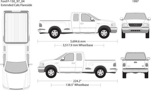 1997 Ford F-150 Vector Wrap Template - GravBase