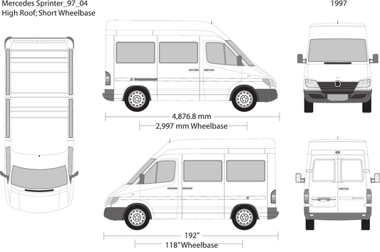 1997 Mercedes Sprinter Vector Wrap Template - GravBase