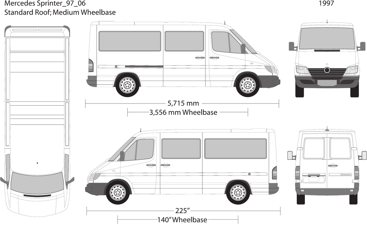 1997 Mercedes Sprinter Vector Wrap Template - GravBase