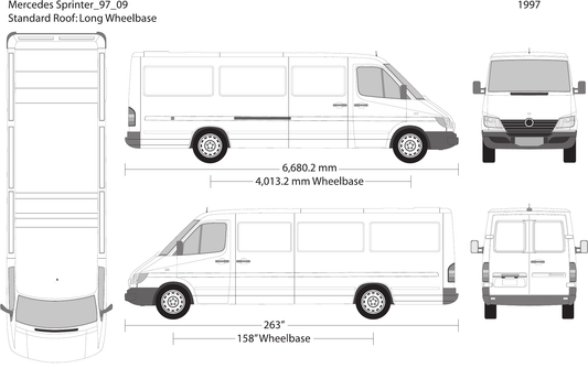 1997 Mercedes Sprinter Vector Wrap Template - GravBase