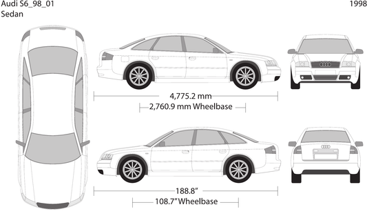 1998 Audi S6 Vector Wrap Template - GravBase