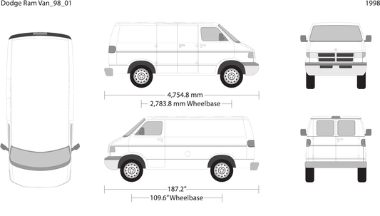 1998 Dodge Ram Van Vector Wrap Template - GravBase
