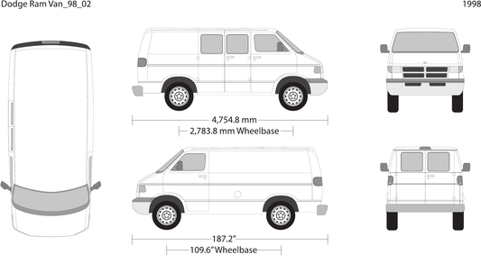 1998 Dodge Ram Van Vector Wrap Template - GravBase
