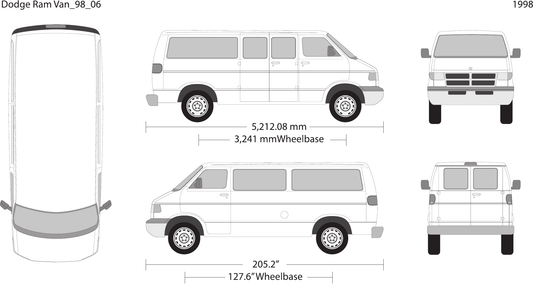 1998 Dodge Ram Van Vector Wrap Template - GravBase