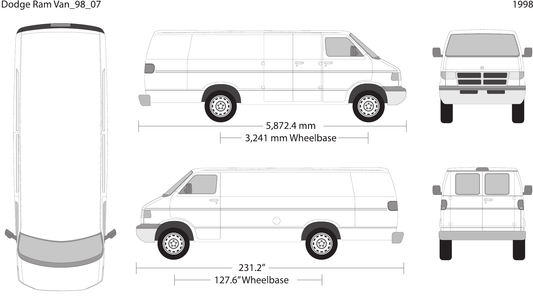 1998 Dodge Ram Van Vector Wrap Template - GravBase