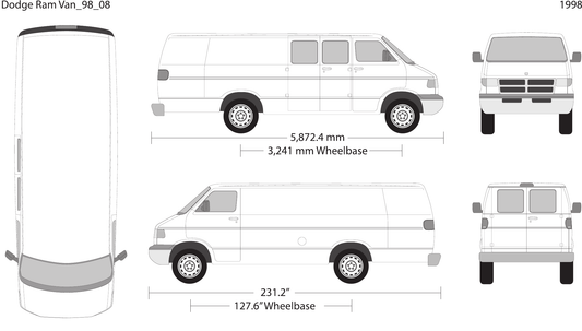 1998 Dodge Ram Van Vector Wrap Template - GravBase