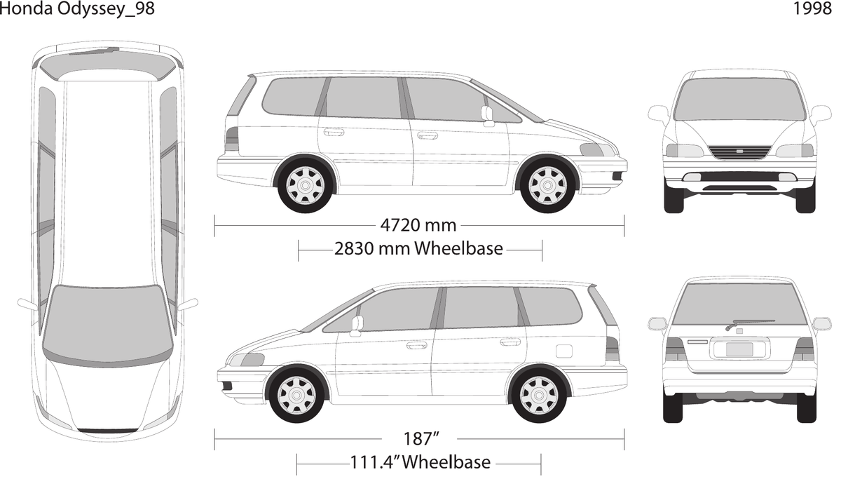 1998 Honda Odyssey Vector Wrap Template - GravBase